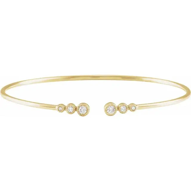 Brățară aur 14K cu diamante naturale 0.25ct, design fin și elegant, inspirație Rhea, cadou premium pentru femei.
