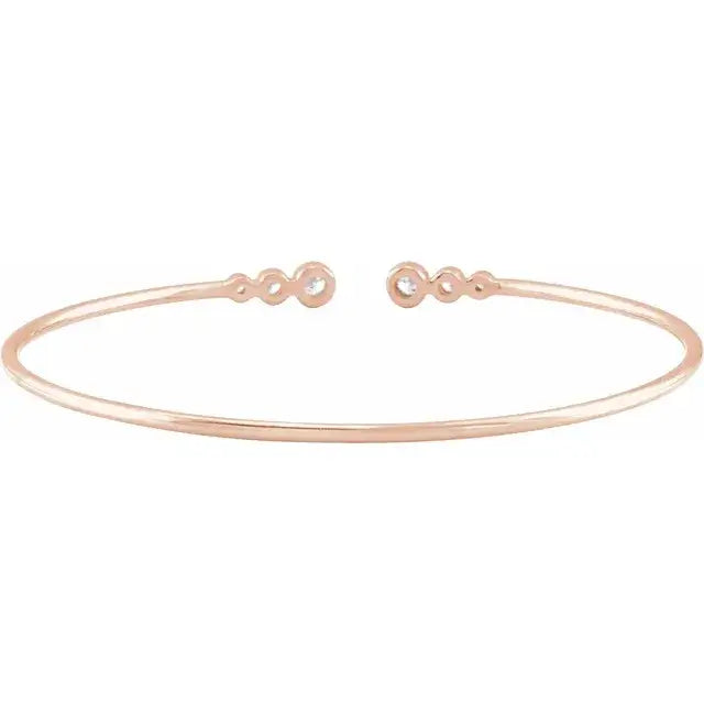 Brățară fină aur roz Rhéa cu diamante naturale 0.25 ct, design elegant și lucios, cadou premium pentru femei.