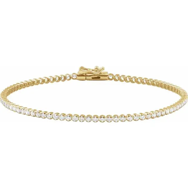 Brățară elegantă din aur galben 14K cu diamante lab grown de 1.6ct, design rafinat, ideal cadou femei, stil premium și accesibil.