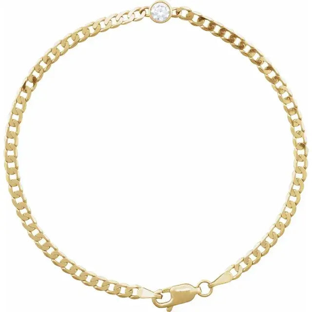 Brățară din aur galben 14K cu diamant lab grown 0.25ct, eleganță modernă pentru femeia rafinată, bijuterie fină și premium.