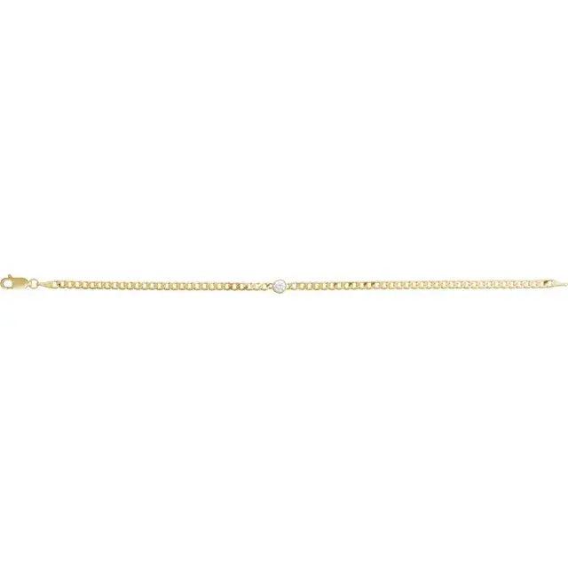 Brățară elegantă din aur galben 14K cu diamant lab grown 0.25ct, cadou premium pentru femei, finisaj rafinat.