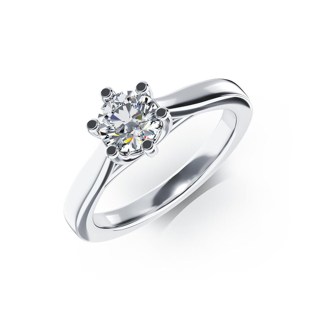 Inel logodnă elegant din platină cu diamant natural 1ct, simbol al dragostei pure, design premium pentru femei.
