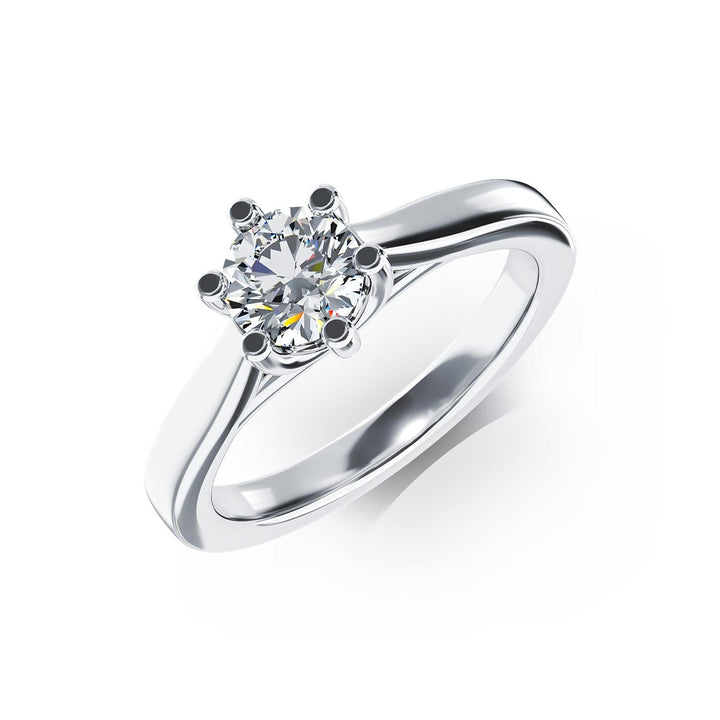 Inel logodnă elegant din platină cu diamant natural 1ct, simbol al dragostei pure, design premium pentru femei.