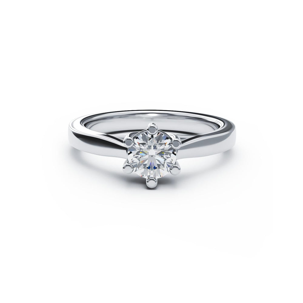 Inel logodnă platină cu diamant lab grown 1 ct strălucitor, design elegant și rafinat, cadou premium pentru femei.