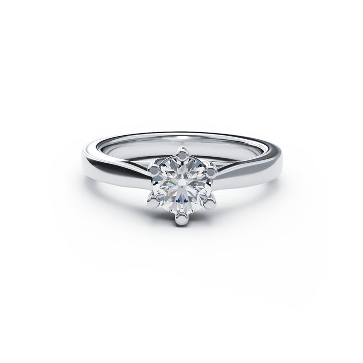 Inel logodnă platină cu diamant lab grown 1 ct strălucitor, design elegant și rafinat, cadou premium pentru femei.