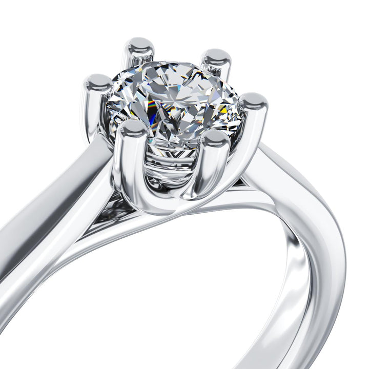 Inel logodnă platină cu diamant lab grown 1 carat, design elegant, simbol al dragostei eterne, cadou premium damă, lux și rafinament pladorium.
