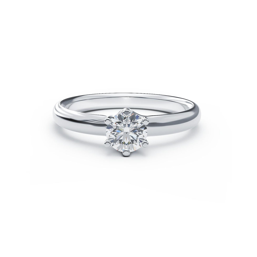 Inel elegant din platina cu diamant lab grown 0.3ct, simbol al frumuseții eterne, ideal pentru ocazii speciale și cadou de lux.