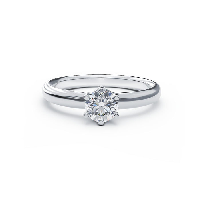 Inel elegant din platina cu diamant lab grown 0.3ct, simbol al frumuseții eterne, ideal pentru ocazii speciale și cadou de lux.