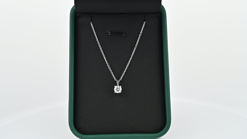 Lant platina 1mm cu pandantiv diamant 0.3ct lab grown, eleganță și rafinament, cadou perfect, bijuterie pentru femei.