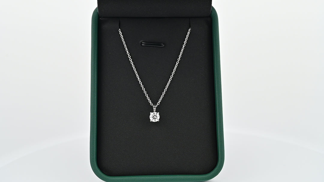 Lant platina 1mm cu pandantiv diamant 0.3ct lab grown, eleganță și rafinament, cadou perfect, bijuterie pentru femei.