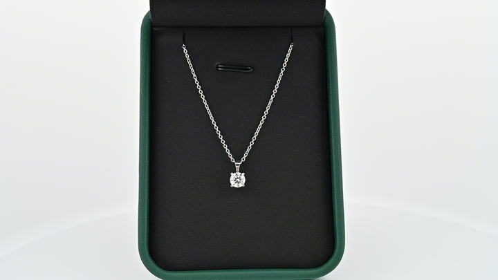 Lant platina 1mm cu pandantiv diamant 0.3ct lab grown, eleganță și rafinament, cadou perfect, bijuterie pentru femei.