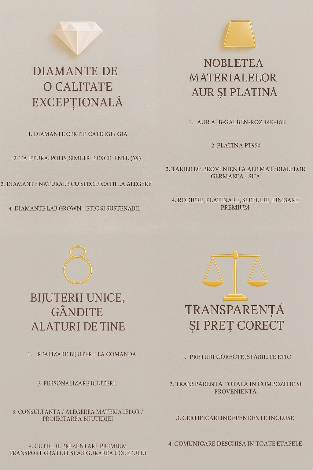 Bijuterii premium cu diamante certificate IGI/GIA, aur, platina, design rafinat, cadouri de lux pentru femei, excelente si accesibile.