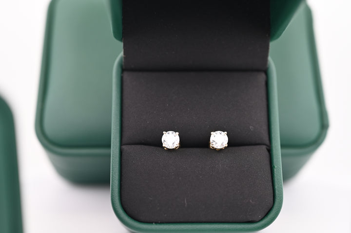 Cercei "Selene" din aur galben cu diamante naturale de 1ct, prezentare în cutie elegantă, cadou perfect pentru femei, lux și rafinament.