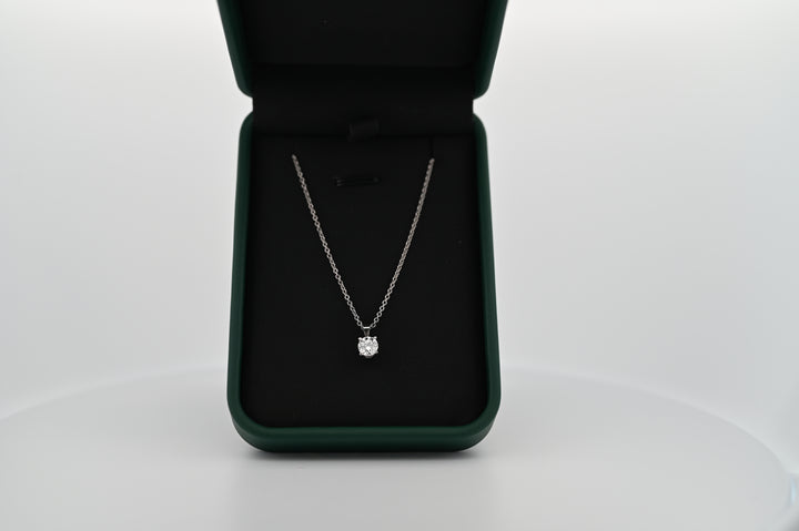 Ethernal Sparkle Platinum Necklace with 0.3 CT Lab-Grown Diamond in Box