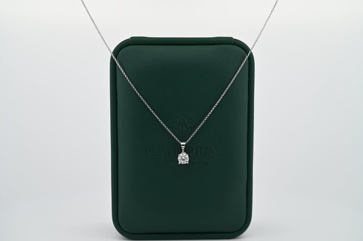 Lant din platină cu pandantiv diamant 0.3ct lab grown, elegant și durabil, simbol al luxului și rafinamentului pentru femei.
