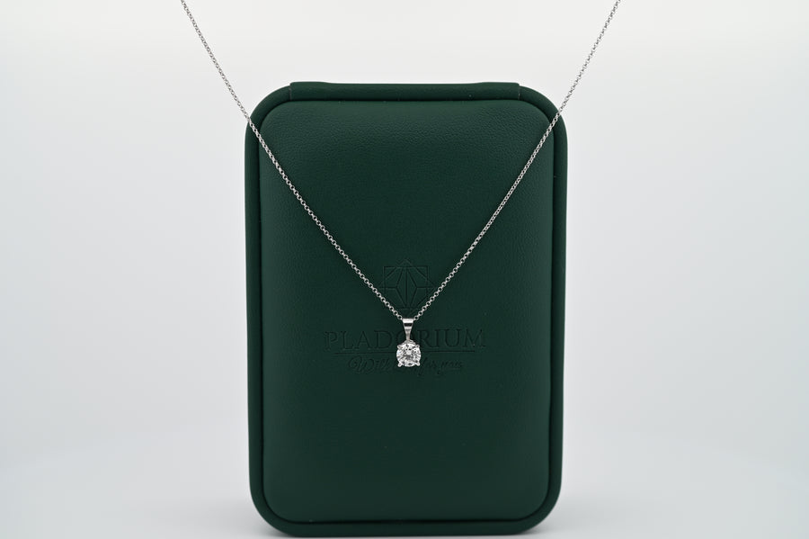 Lant din platină cu pandantiv diamant 0.3ct lab grown, elegant și durabil, simbol al luxului și rafinamentului pentru femei.