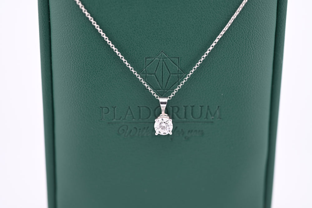 Colier platină 1mm cu pandantiv diamant de 0.3ct cultivat în laborator, eleganță rafinată pentru femei, Pladorium.