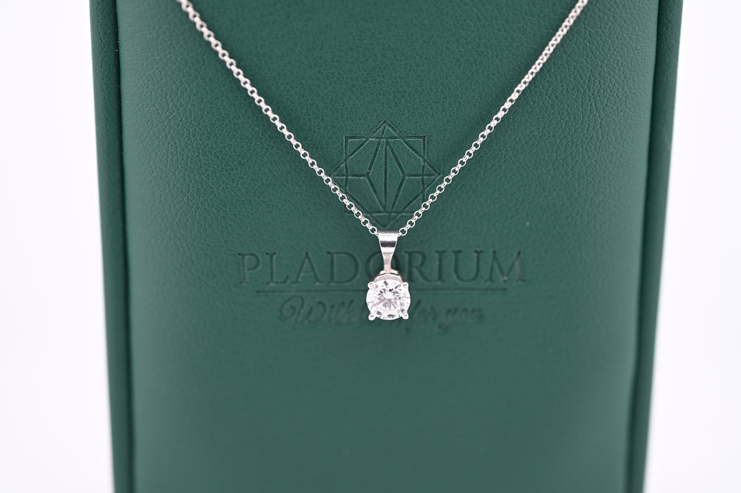 Colier platină 1mm cu pandantiv diamant de 0.3ct cultivat în laborator, eleganță rafinată pentru femei, Pladorium.