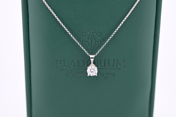 Colier platină 1mm cu pandantiv diamant de 0.3ct cultivat în laborator, eleganță rafinată pentru femei, Pladorium.