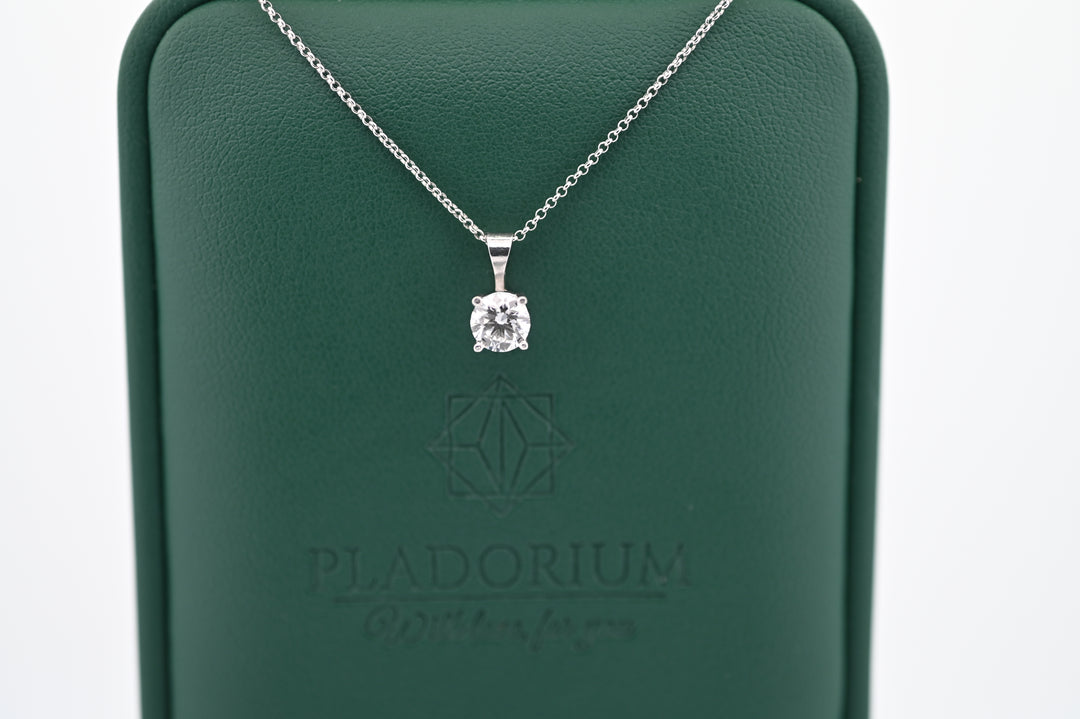 Lant platină cu pandantiv diamant cultivat 0.3ct, eleganță și durabilitate premium, cadou perfect pentru femei, Pladorium.