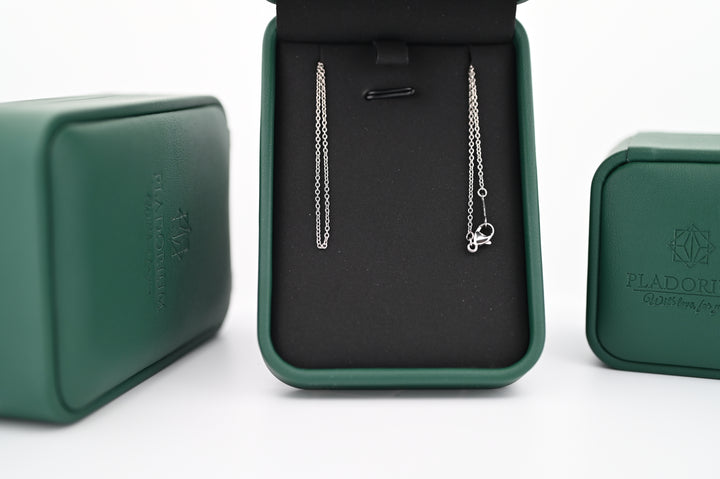 Lanț Platină 1.2mm elegant și durabil în cutie premium Pladorium, cadou rafinat pentru femei, simbol al rafinamentului și grației.
