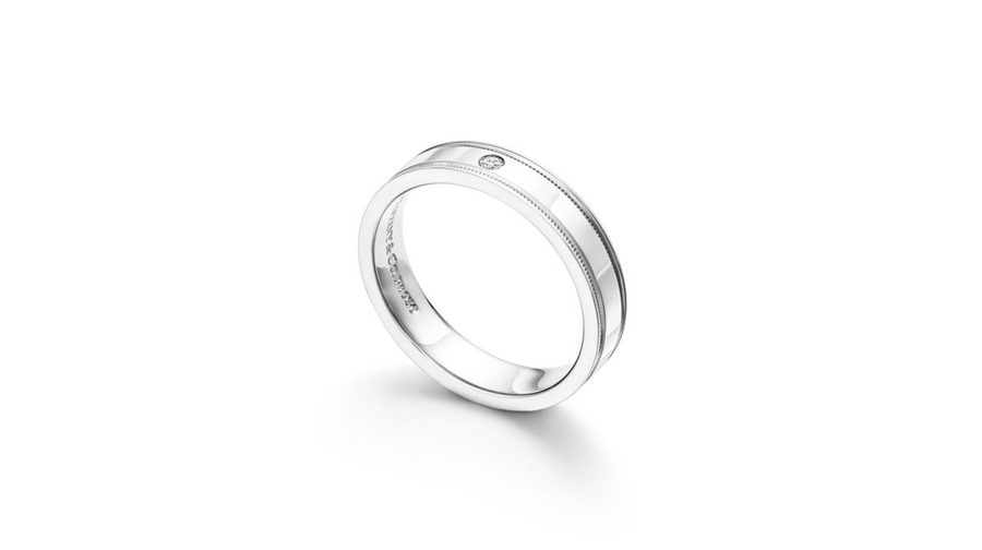 Verighetă din platină cu diamant, design elegant și luxos, simbol al iubirii eterne, pentru femei, cadou premium, pladorium.
