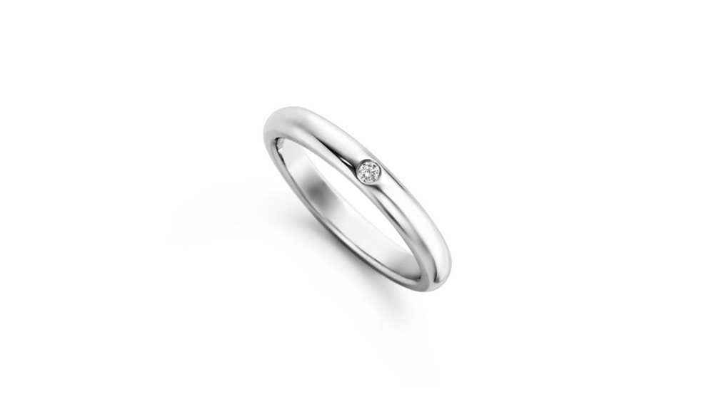 Verighetă din platină cu diamant lab grown, design elegant și luxos, ideală pentru femei, cadou rafinat.