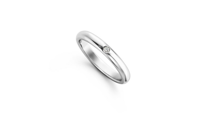 Verighetă din platină cu diamant lab grown, design elegant și luxos, ideală pentru femei, cadou rafinat.