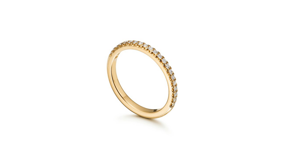 Inel elegant de eternitate din aur galben cu diamante lab grown de 2ct, cadou premium pentru femei, disponibil la Pladorium.